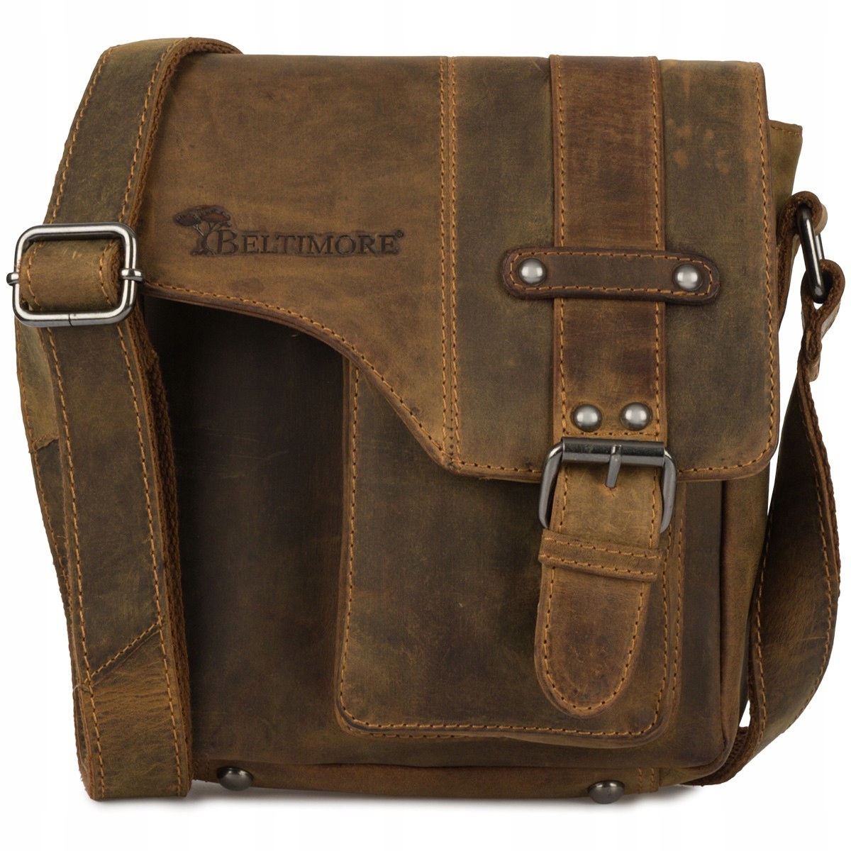 Pánská kožená taška přes rameno elegantní hnědá elegantní Beltimore