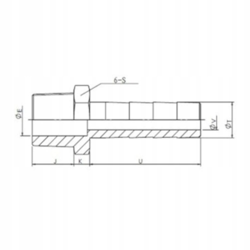 1/4" nypel na wąż nierdzewny kwasoodporny GZ Typ pozostałe