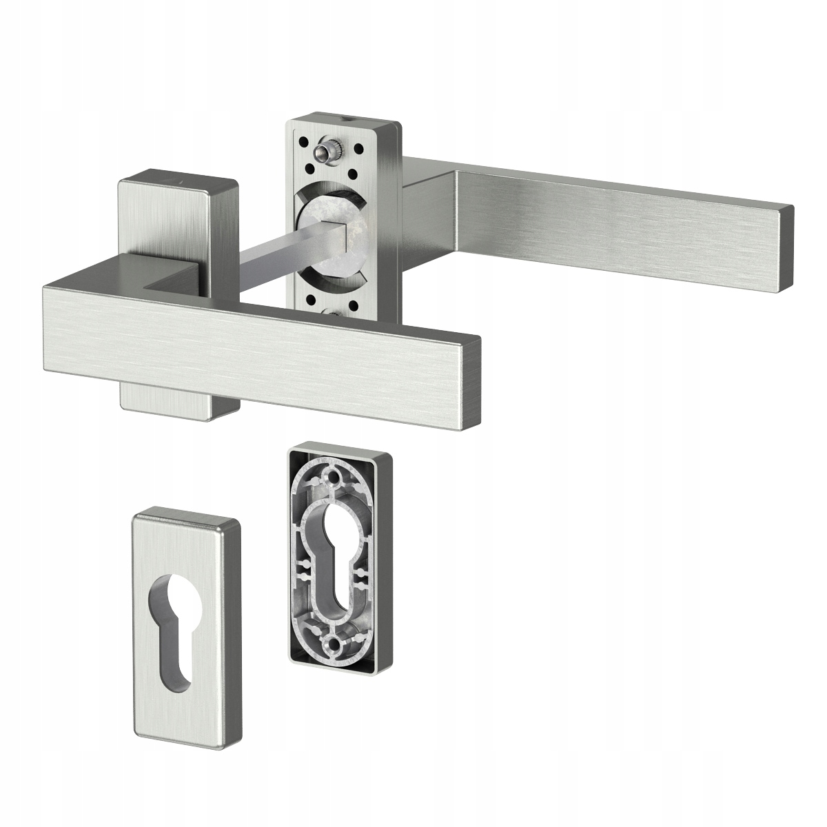 Klika na dveře Dublin s krátkým štítkem sada rozet F6 kartáčovaná