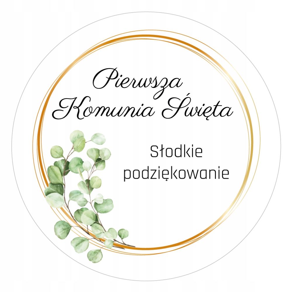 Naklejki SŁODKIE PODZIĘKOWANIE KOMUNIA PACZKI 24