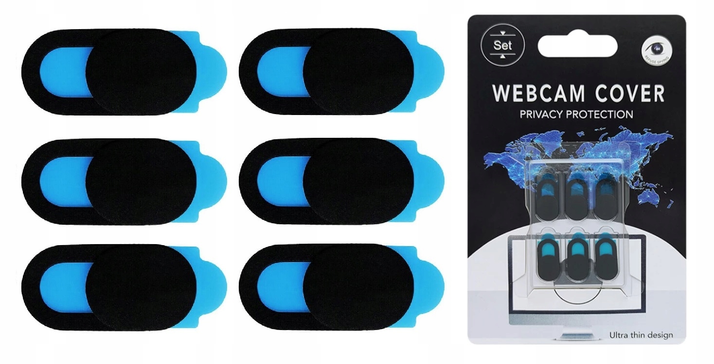 6x ZAŚLEPKA ZASŁONKA KAMERY KAMERKI DO LAPTOPA TELEFONU TABLETA CZARNA