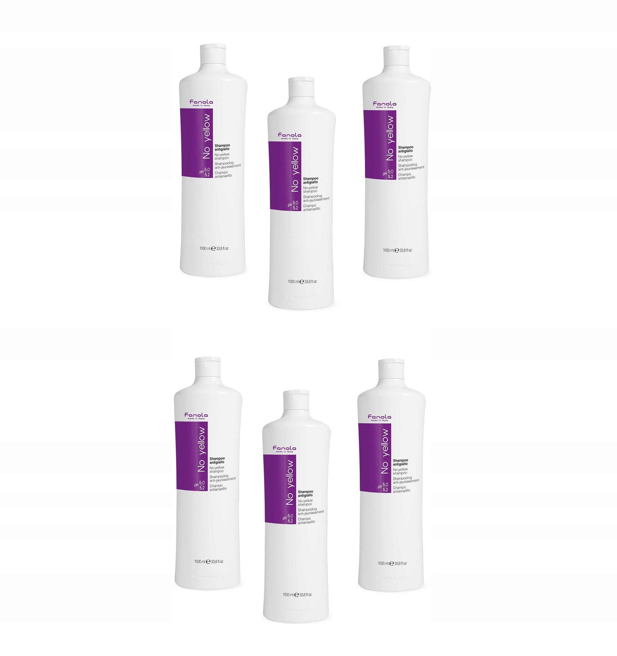 Fanola No Yellow šampon 6 x 1000 ml ochrana barvy pro blond vlasy sada