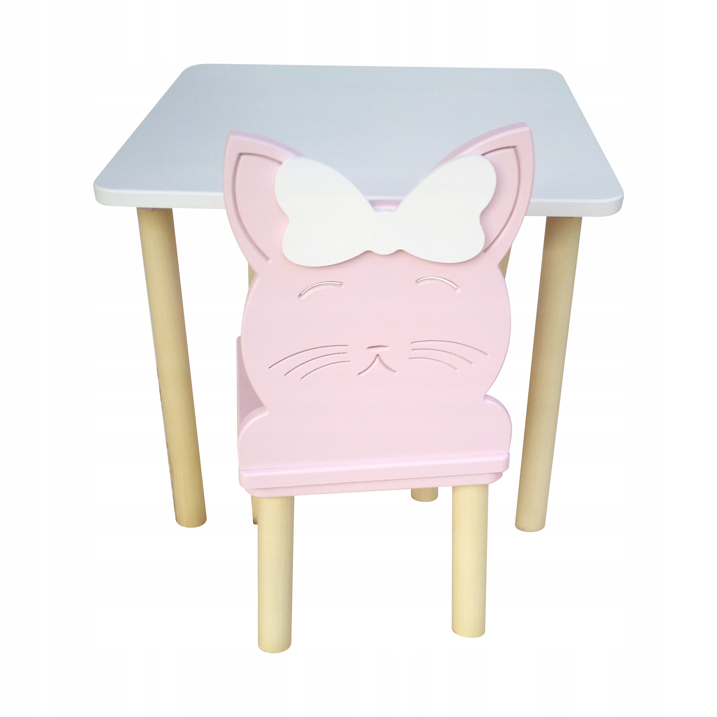 

Stolik z krzesełkiem Kotek z kokardą