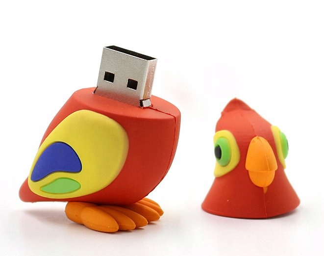 PENDRIVE USB SZYBKI FLASH DRIVE ULTRA PAMIĘĆ ZAWIESZKA PREZENT PAPUGA 64GB Model PAPUGA PTAK ZWIERZĘ