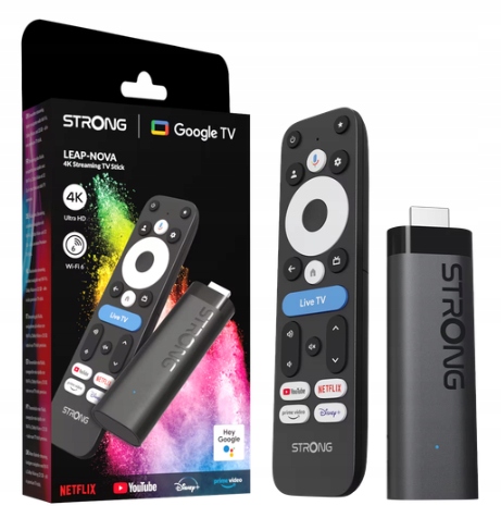 Multimediálny prehrávač Strong Leap Nova Tv Stick 4K Google Tv 14 Wi-Fi 6