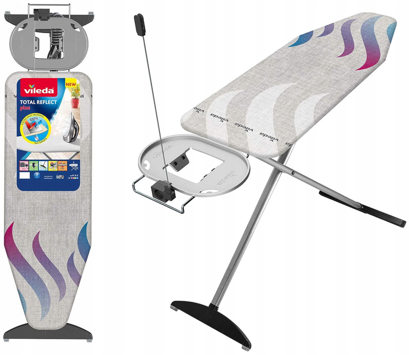 Vileda Žehlicí prkno Total Reflect Plus s podstavcem na žehličku