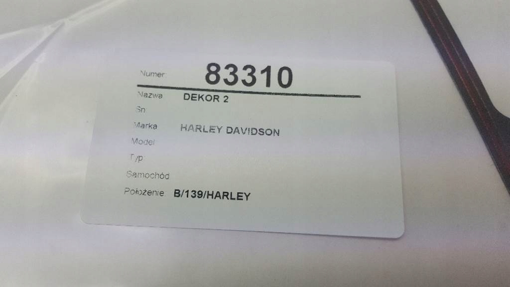 USZCZELKA KAPY HARLEY DAVIDSON 2017 25700378 Producent Harley Davidson OE