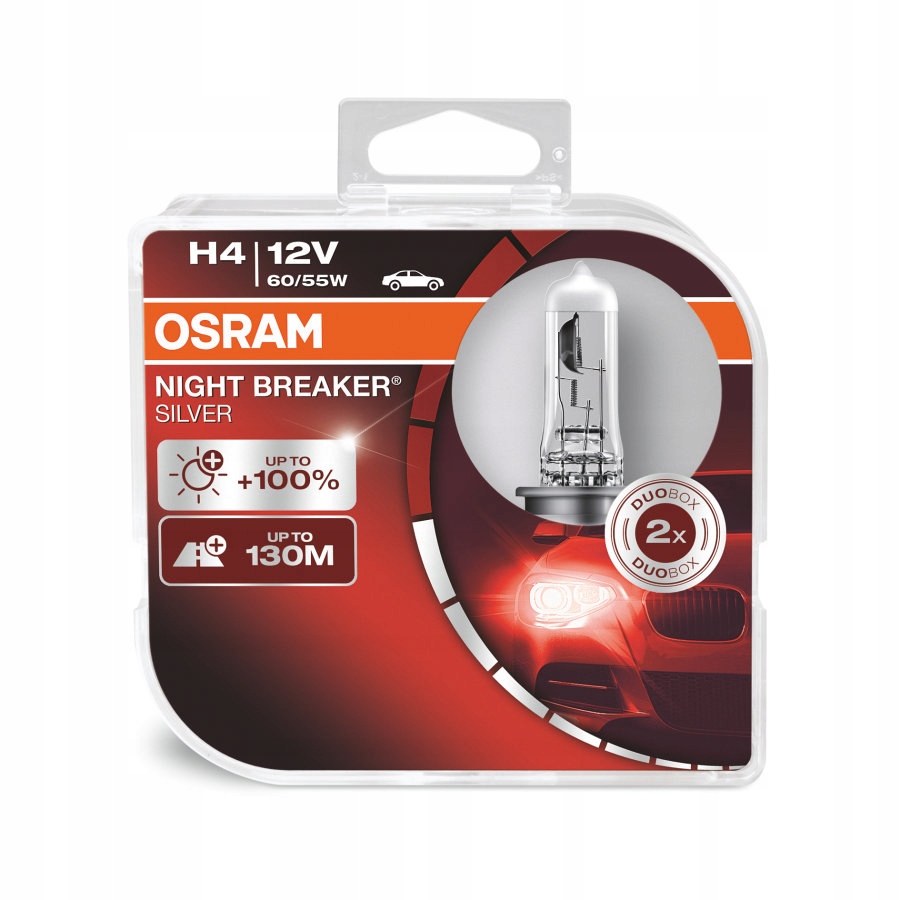 

Żarówka Osram H4 Night Breaker Silver 2szt +100%