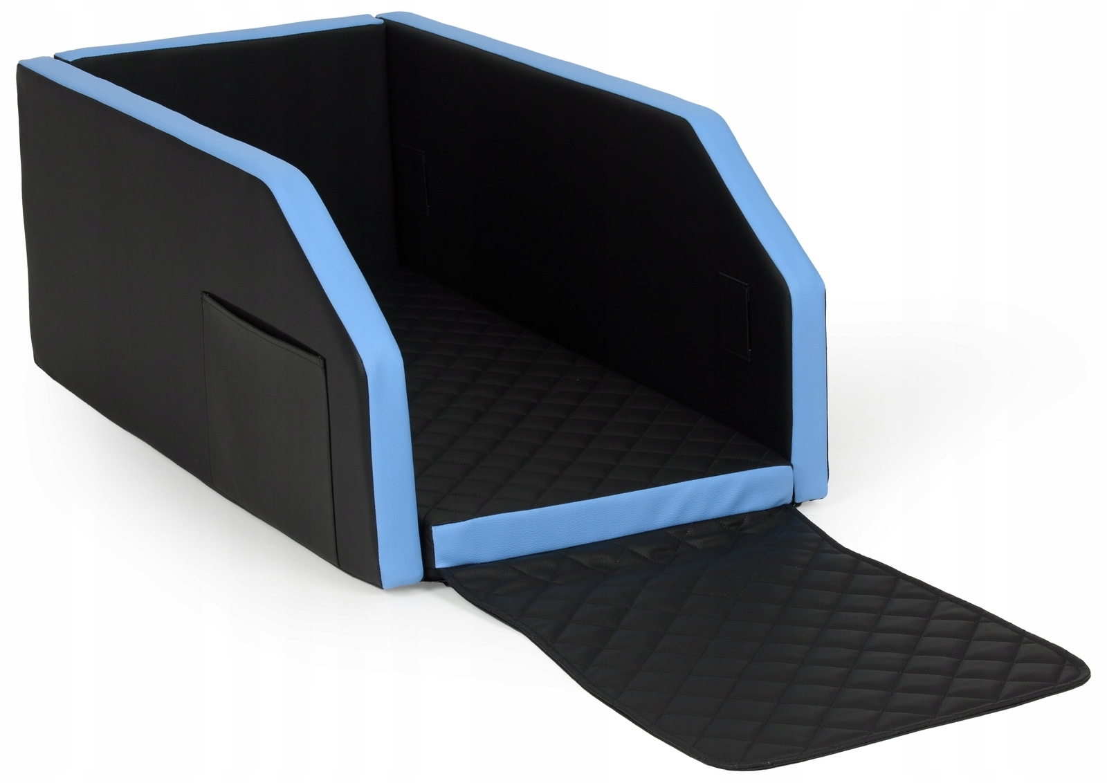 Levně Přepravka do auta pro psa Matrace 55 x 100 cm Černá modrá