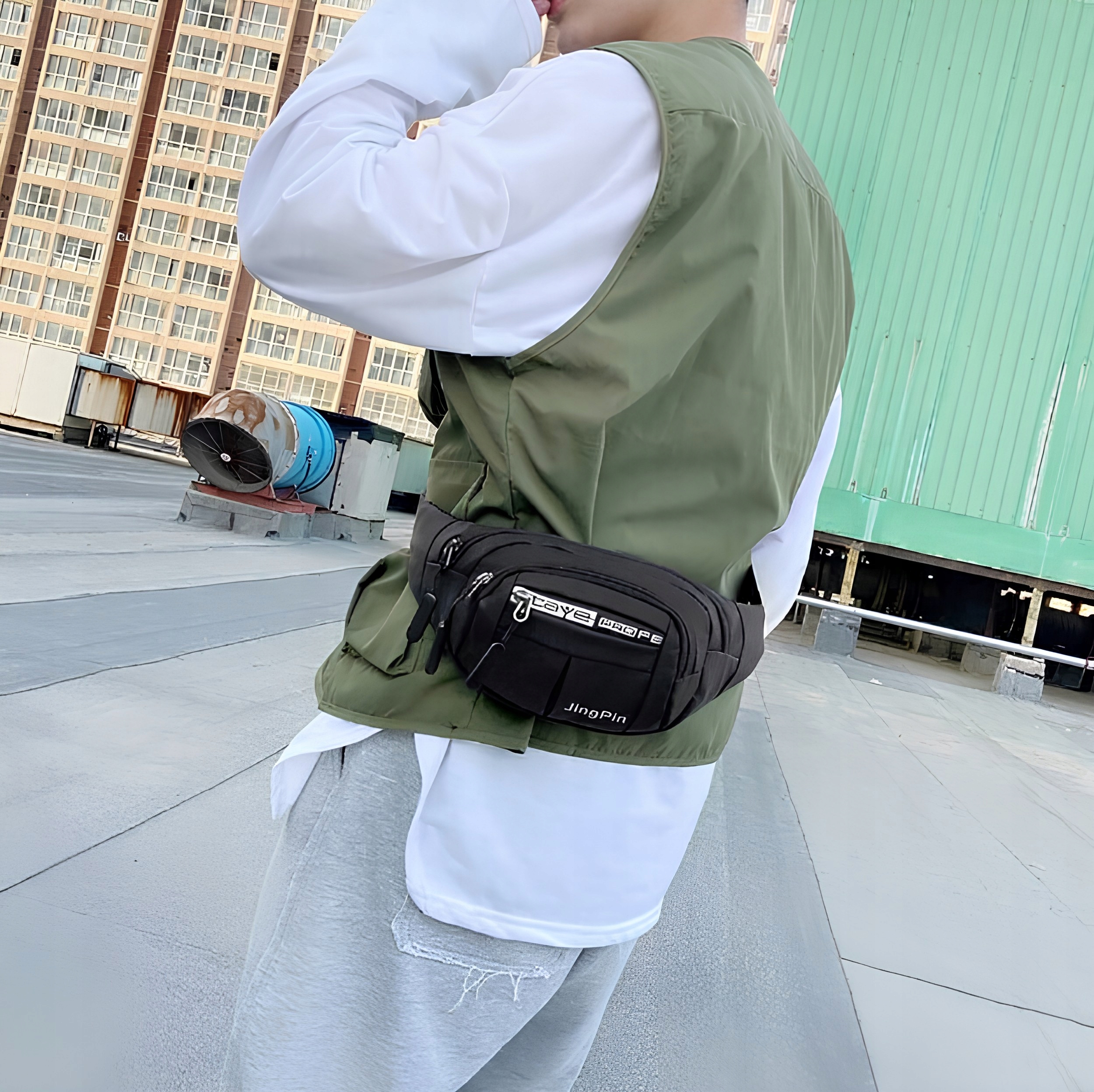 SASZETKA NERKA MĘSKA DAMSKA WODOODPORNA BIODRÓWKA Kolor czarny