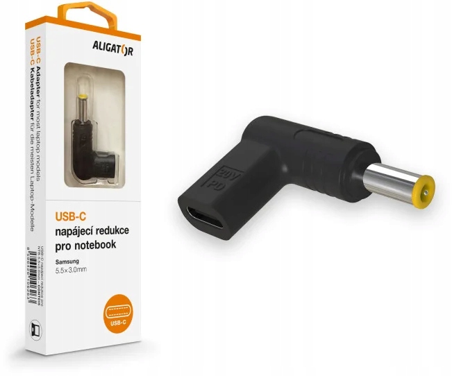 Adapter USB-C do ładowania, wtyk 5,5x3,0 mm, do laptopów Samsung