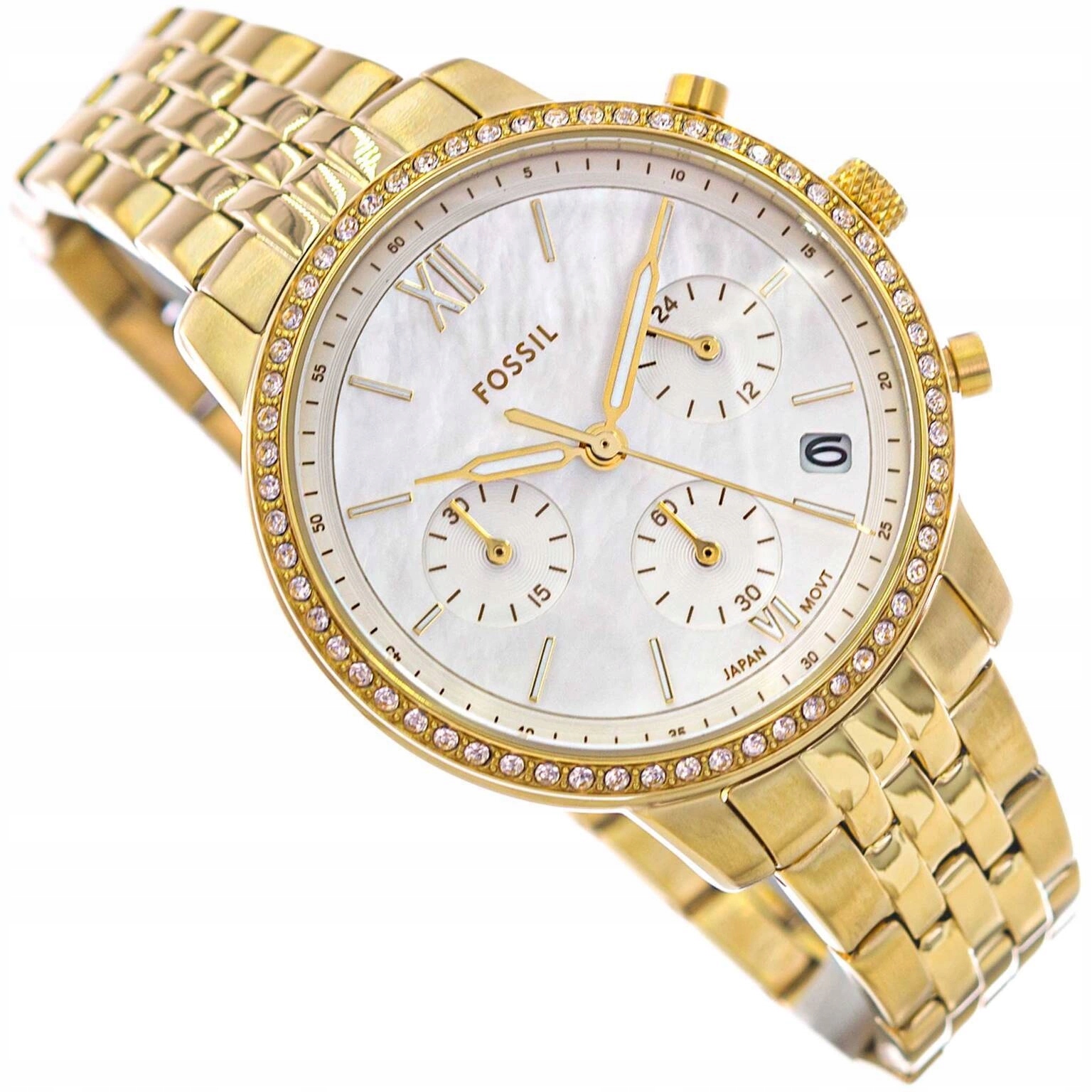 Dámské Hodinky Fossil ES5358 Neutra Chronograph S Krystalky, Stopky, Data