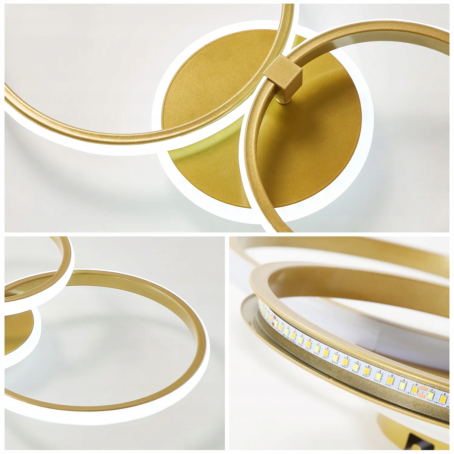 LAMPA SUFITOWA LED PLAFON ŻYRANDOL ZŁOTA 6000K 42W Kolekcja 30960301