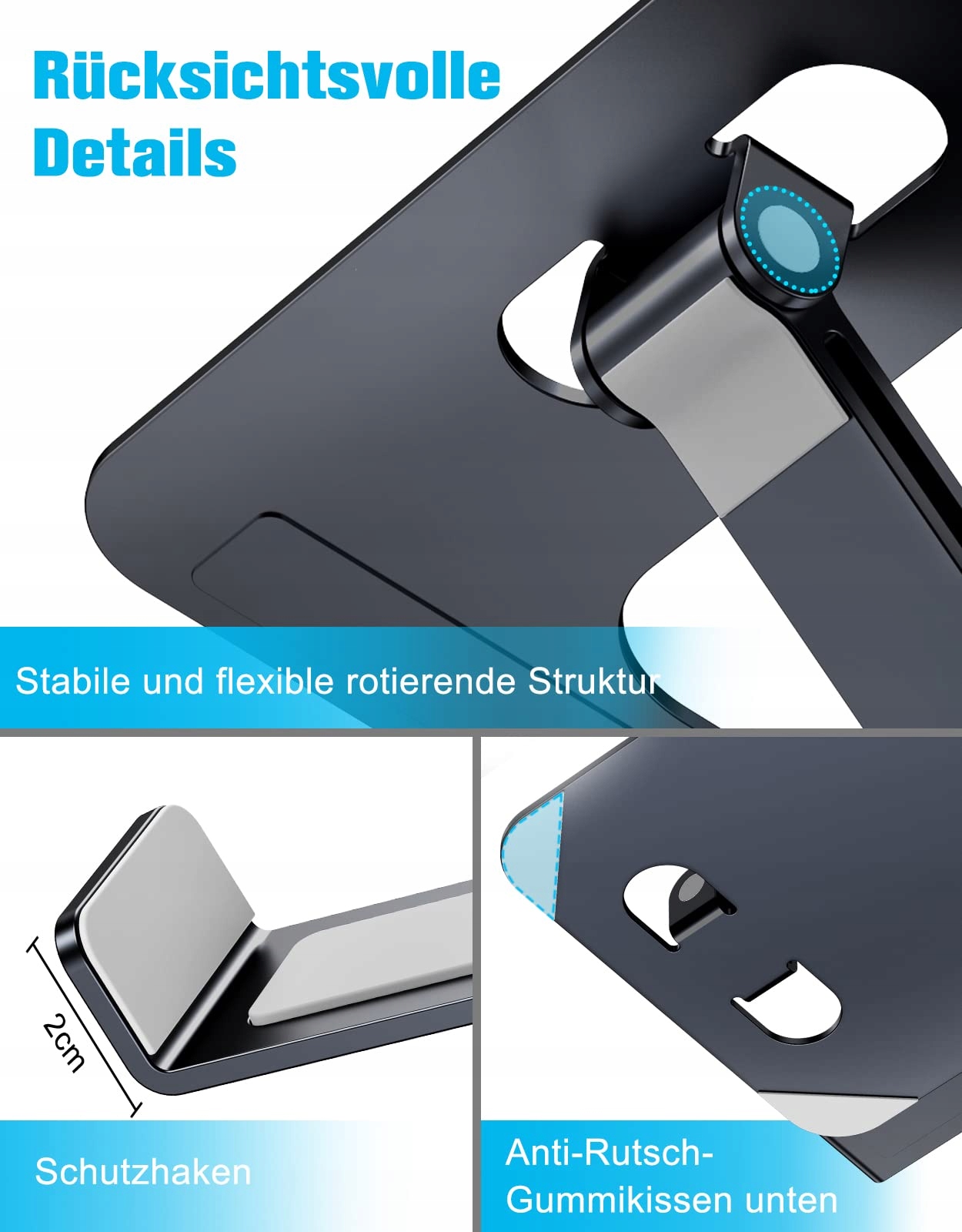 BABACOM Regulowany Składany Stojak Pod Laptopa Z Aluminium 10-16 Cali — miniatura 6