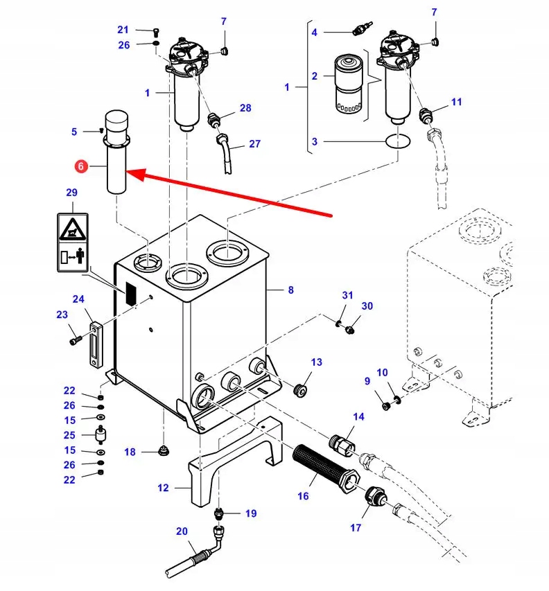LA322131700 Filtr oleju hydrauliki Producent części AGCO