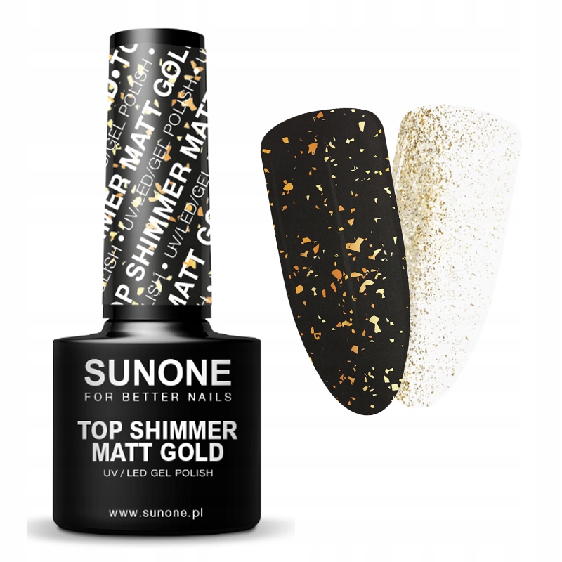 

SunOne Top paznokci hybrydowych Shimmer Matt Gold