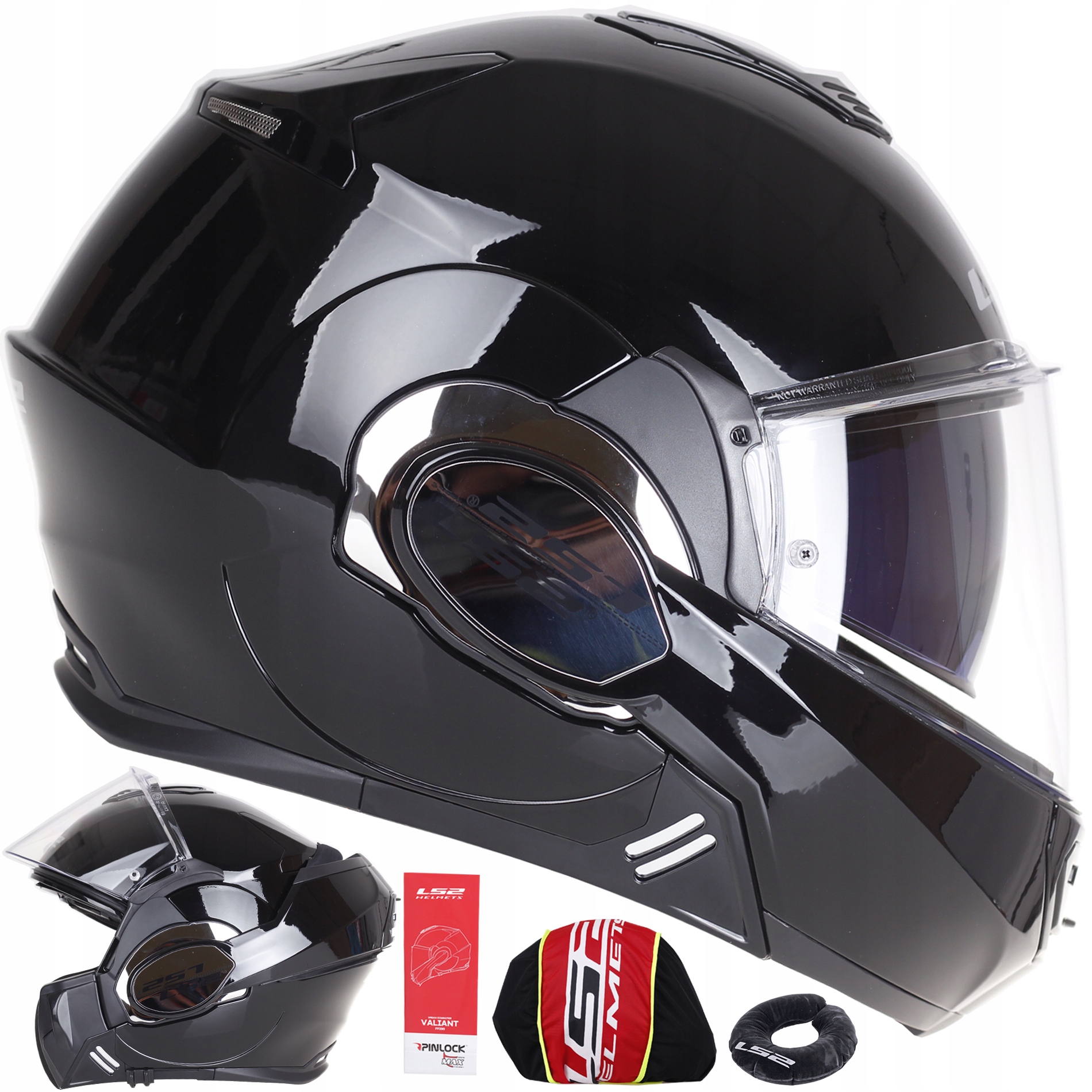 

LS2 FF399 Valiant Black Kask Szczękowy połysk