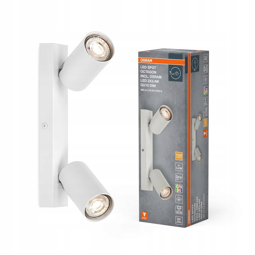 Stropní Svítidlo Spot Tuba Reflektor GU10 6.8W 2700K 460lm Spot Octagon