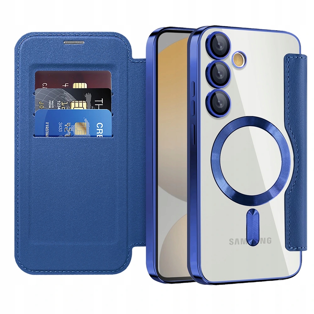 Techsuit SmartMag Book etui na Samsung Galaxy S24 Fe niebieskie