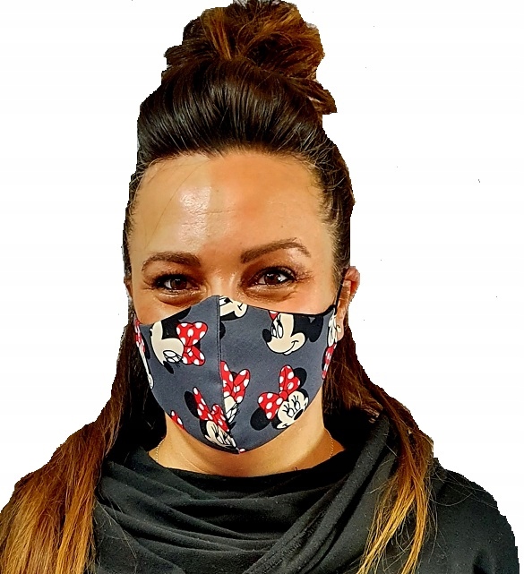 

Maseczka Profilowana Bawełna. Myszka Miki szara