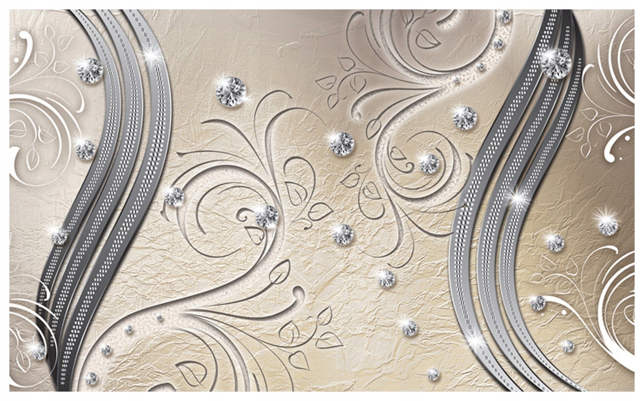 Vliesová fototapeta Stříbrný Béžový Diamanty Elegance Lesk 300x210 lepidlo