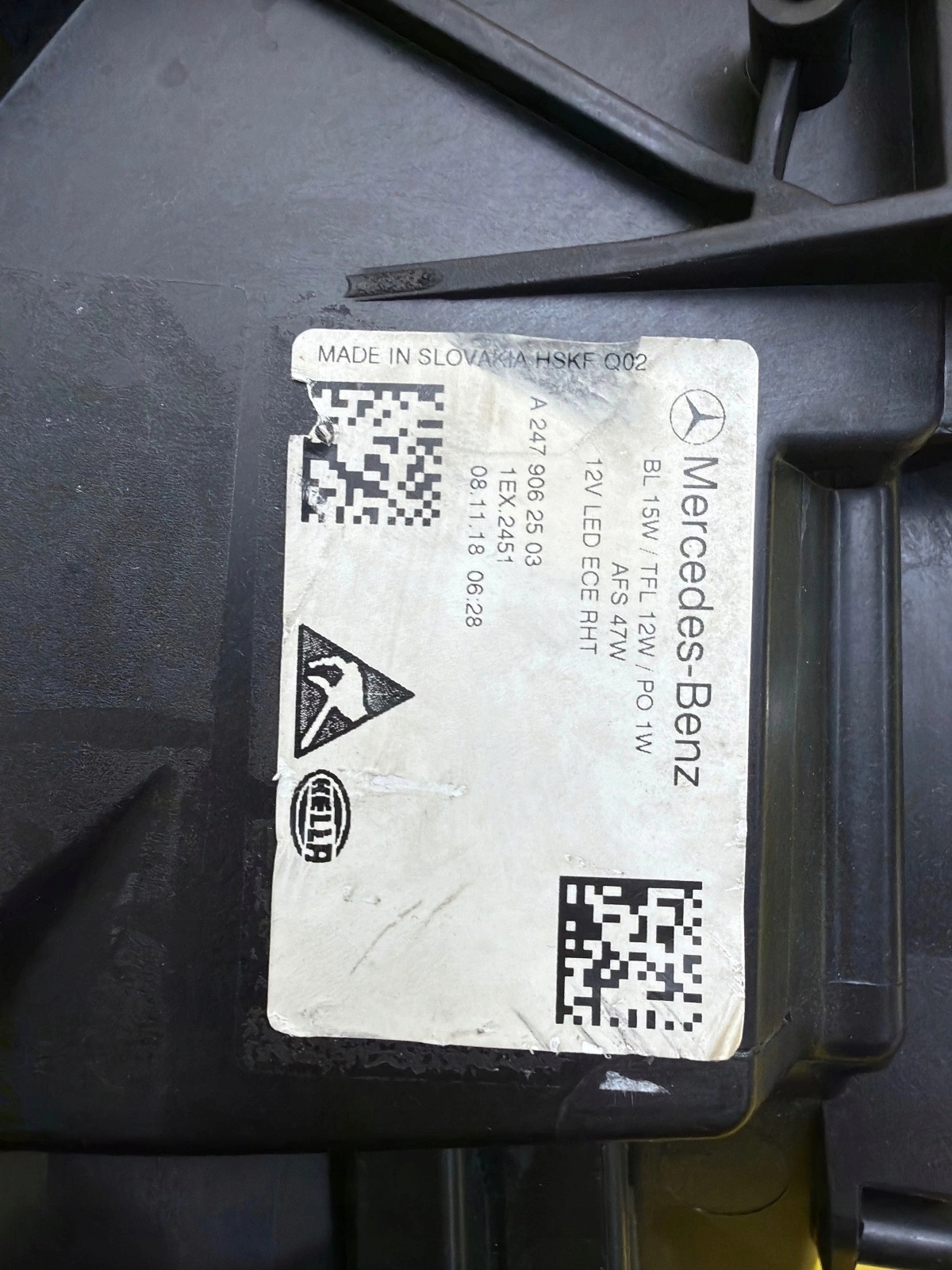 light left Mercedes B-class W247 2018- Full Led A2479062503