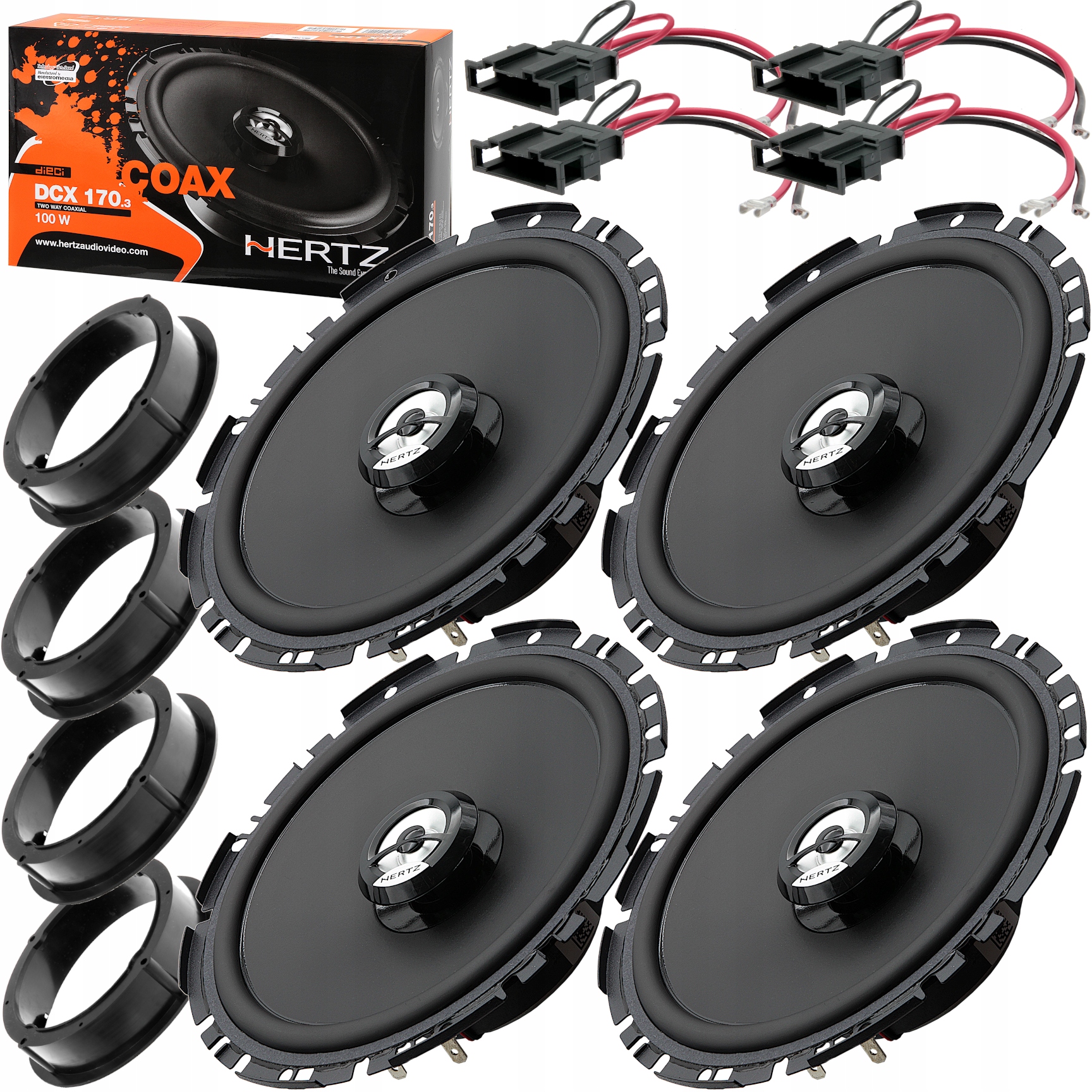 4 GŁOŚNIKI SAMOCHODOWE HERTZ 165MM DO VW BORA GOLF 4 JETTA VAG PRZÓD + TYŁ