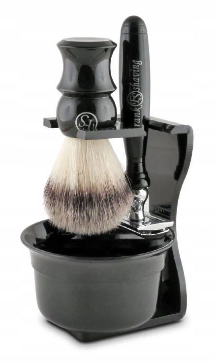 Zestaw do golenia Frank Shaving z maszynką na żyletki pędzlem