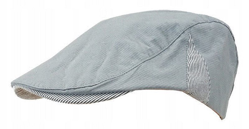 

Niebieski letni męski kaszkiet w paski -Pako Jeans