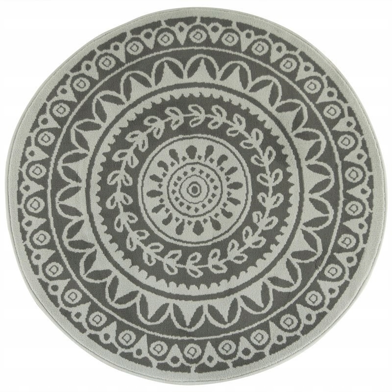 

śr. 120 cm Okrągły Szary Dywan Luna Styl Boho Koło