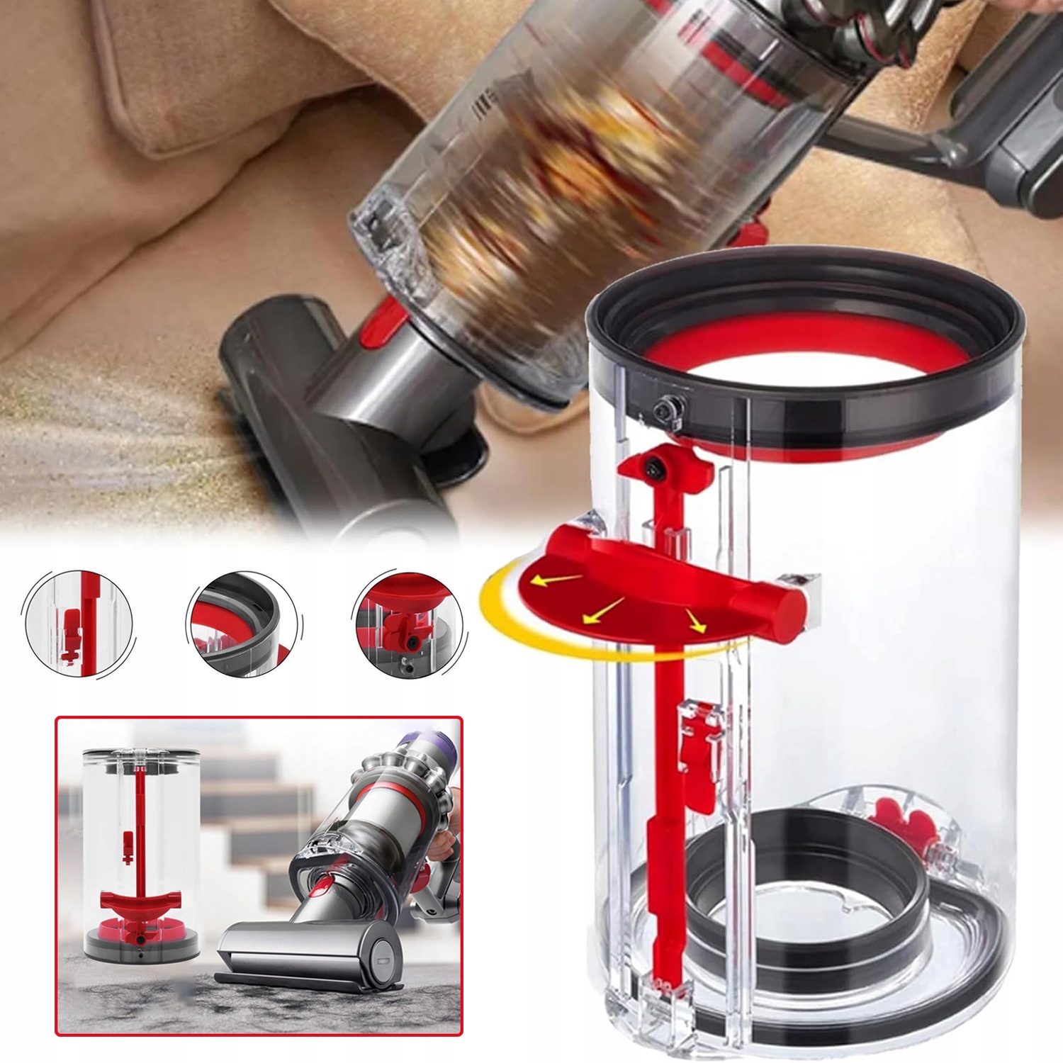 Pojemnik Na Kurz Do Dyson V11 V15 SV14 SV15 SV22, Akcesoria Do Odkurzacza