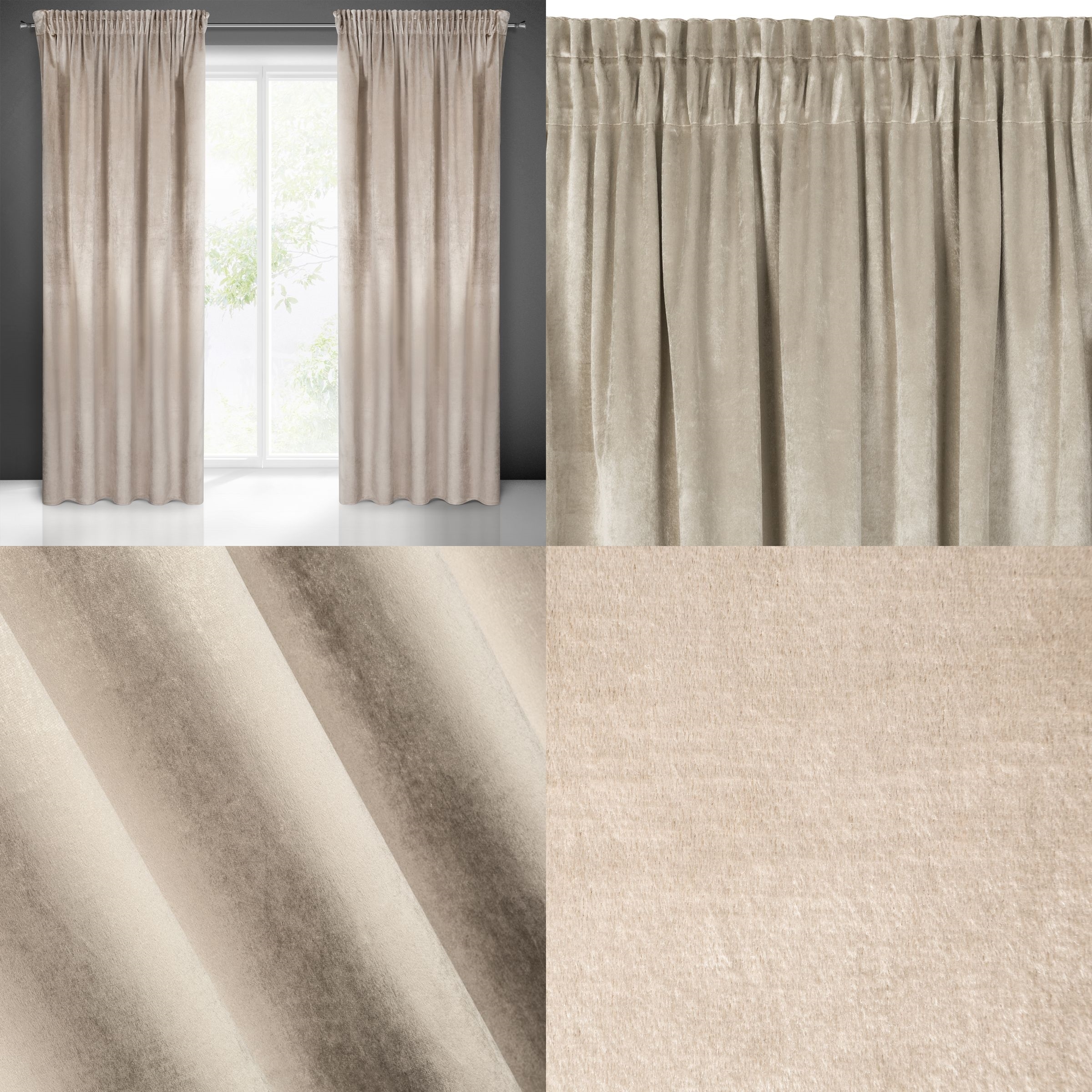 GOTOWE ZASŁONY NA ŻABKI TAŚMIE EUROFIRANY WELUR Sposób zawieszania żabki