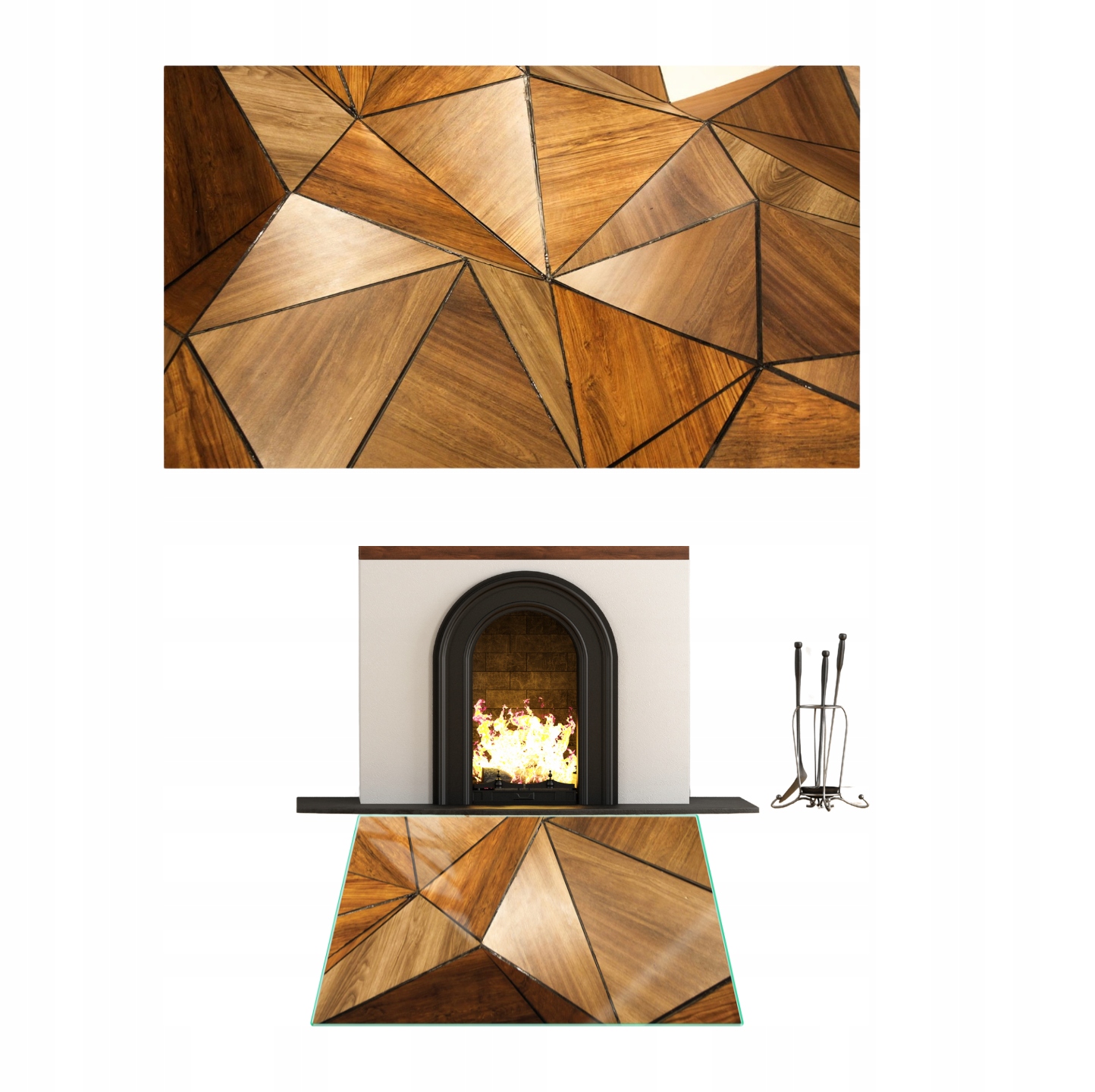 Tvrzené Sklo Pod Krb Podložka Sklo Rozměr 80x52cm Grafika Mozaika