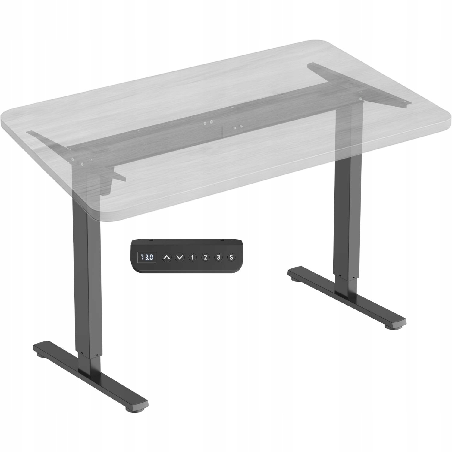 MOZOS ELEKTRYCZNY STELAŻ BIURKA CZARNY Z REGULACJĄ WYSOKOŚCI LED Z PAMIĘCIĄ Marka Mozos