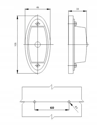LAMPA OBRYSOWA łódka biało czerwona 12V 24V Producent części Kamar