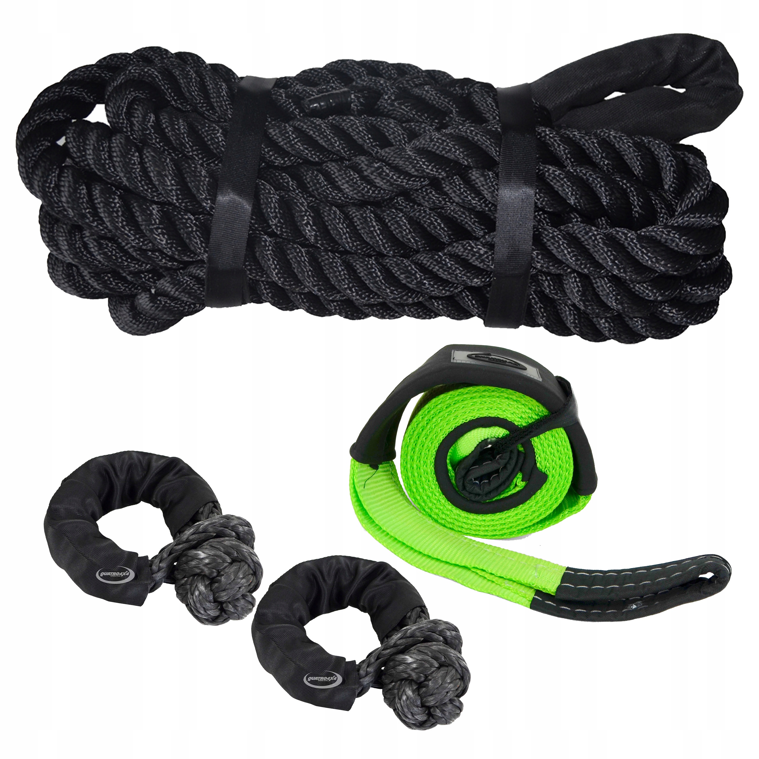 Kinetické lano 8 m 28 mm 16 t páska 3 m 75 mm 12 t 2 x šekel 16 x 600 mm Snake