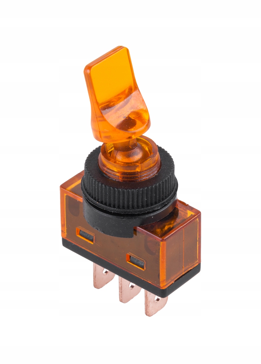 Złącze przełącznik lotniczy ASW-14D żółty podświetlany Led 3 Pin 12V/20A