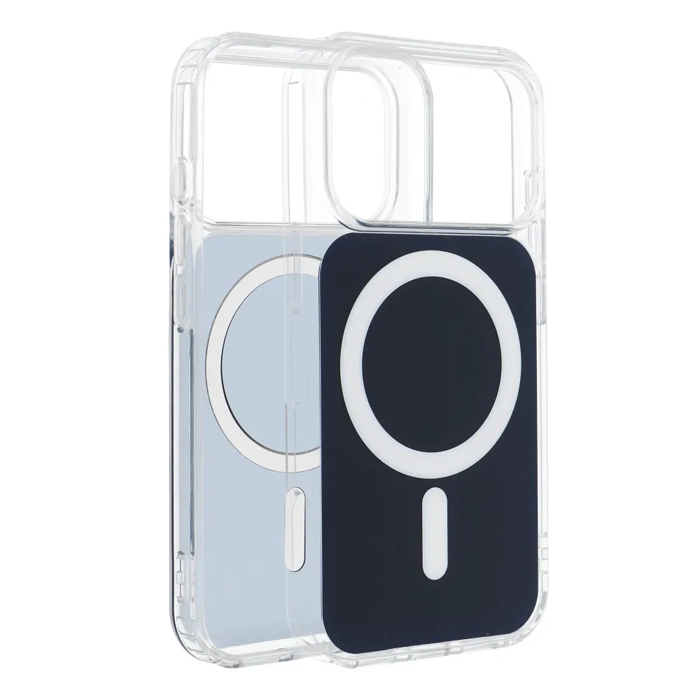 Futerał do iPhone 15 Pro Clear Fusion Mag Cover zgodny z MagSafe granatowy