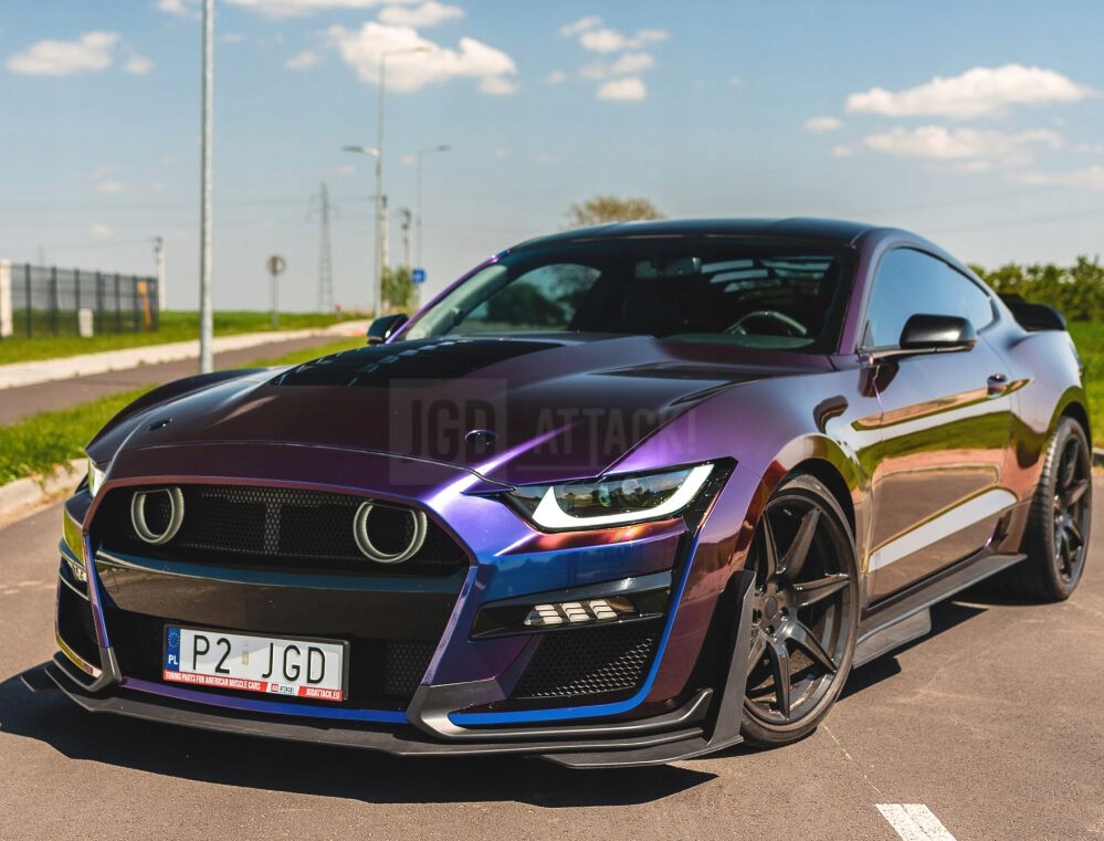 GT500 Body Kit Zderzak Maska Błotniki Lampy LED Migacze MUSTANG 2018-2023