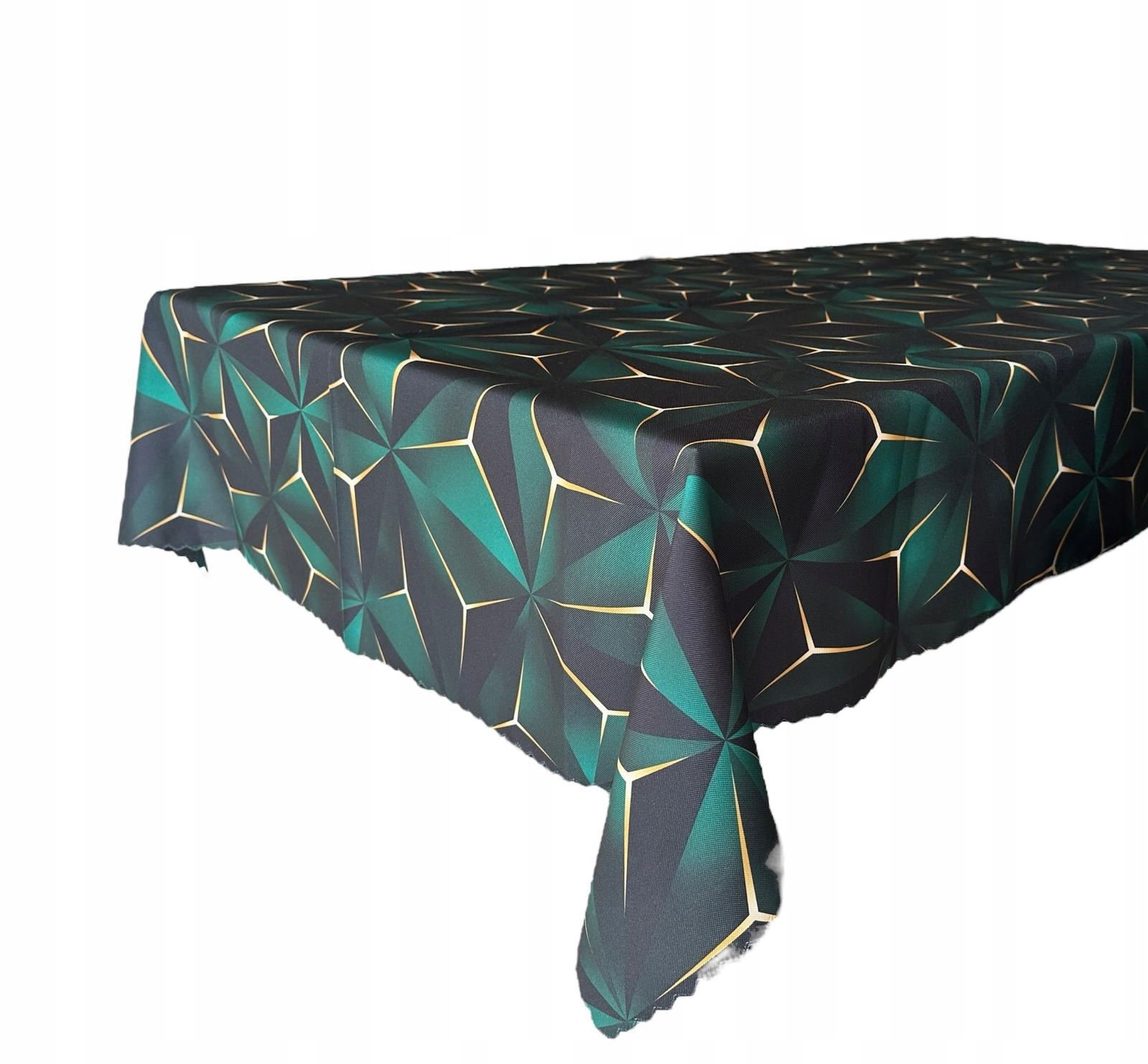 Obrus Zielony Grafit Zloty Glamour Plamood 140x300 Kuchęnnny Ogrodowy Salon