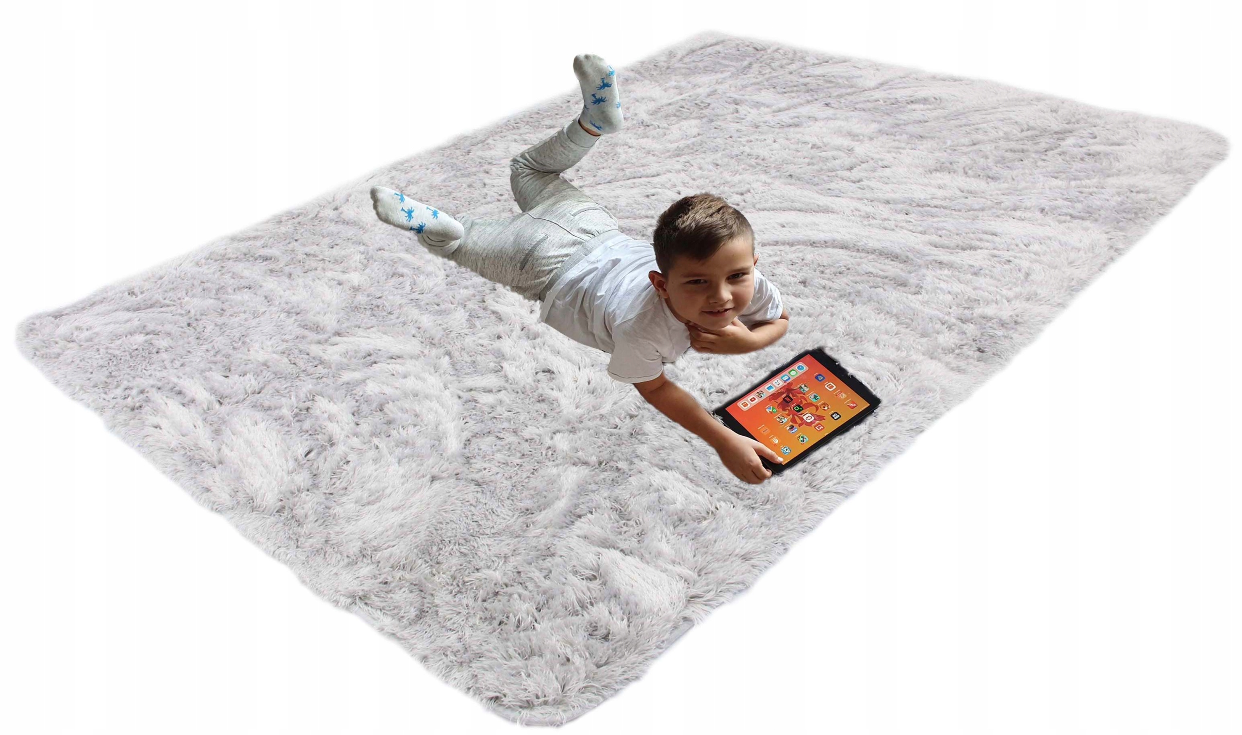 Koberec Na Praní Softi Plyšový Stříbrný 120X170 cm