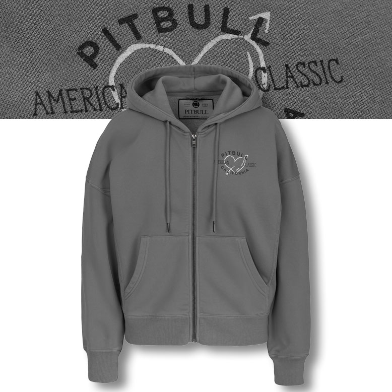 Dámská Rozepínací mikina s kapucí Oversize Pitbull Washed Manzanita Heart