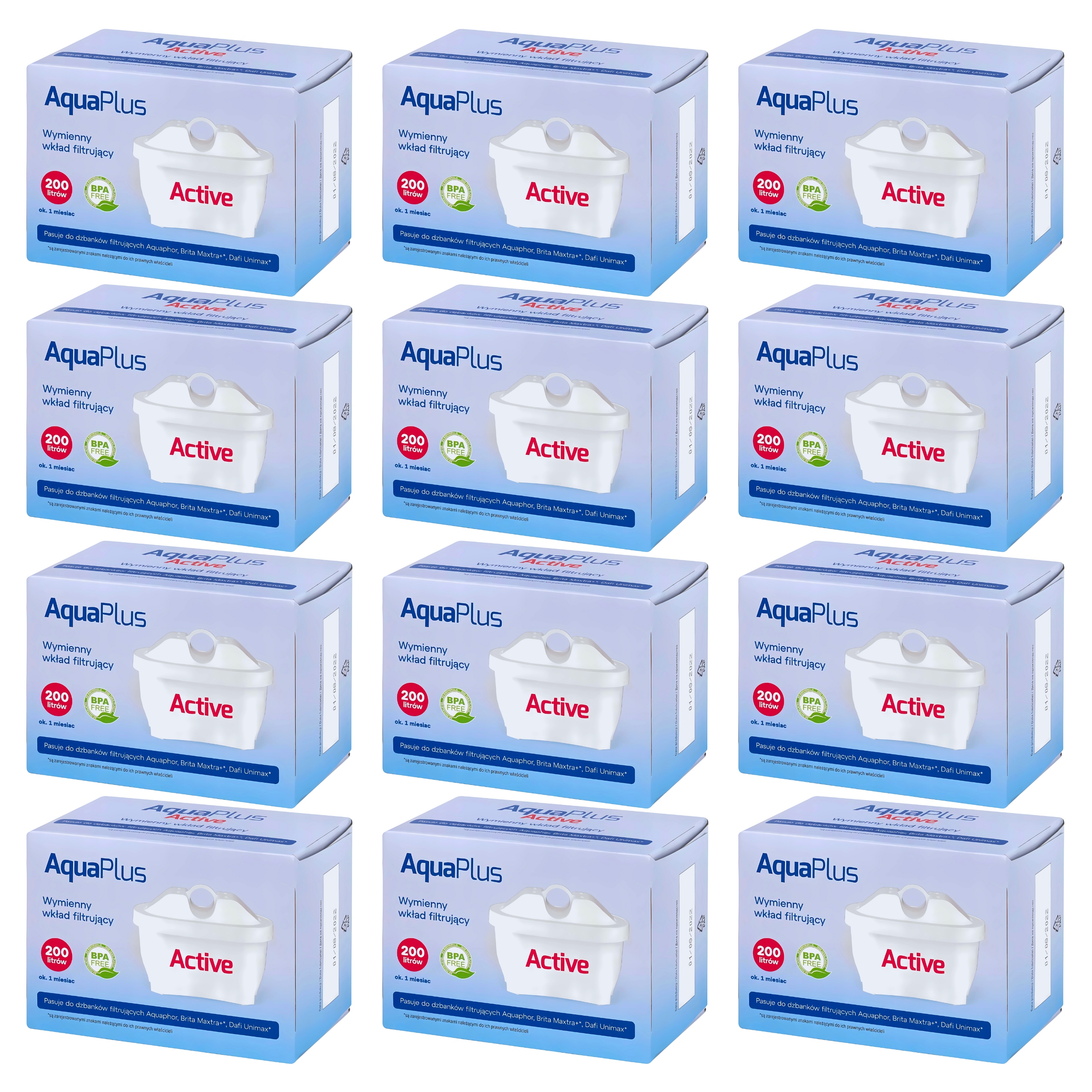 Filtrační vložka vody do konvice Uhlíkové filtry AquaPlus x 12 ks