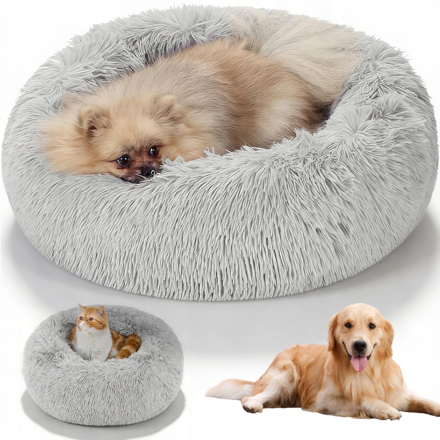 Levně Pelíšek Pro Domácí Zvířata Kulaté, Nadýchané, Pohodlné Na Zimu