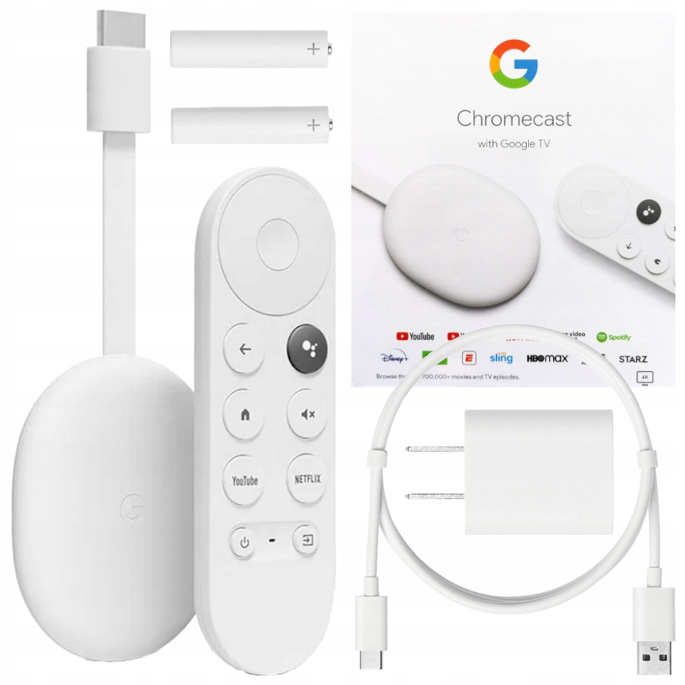 ODTWARZACZ MULTIMEDIALNY GOOGLE CHROMECAST HD SMART TV Z PILOTEM 4 GB