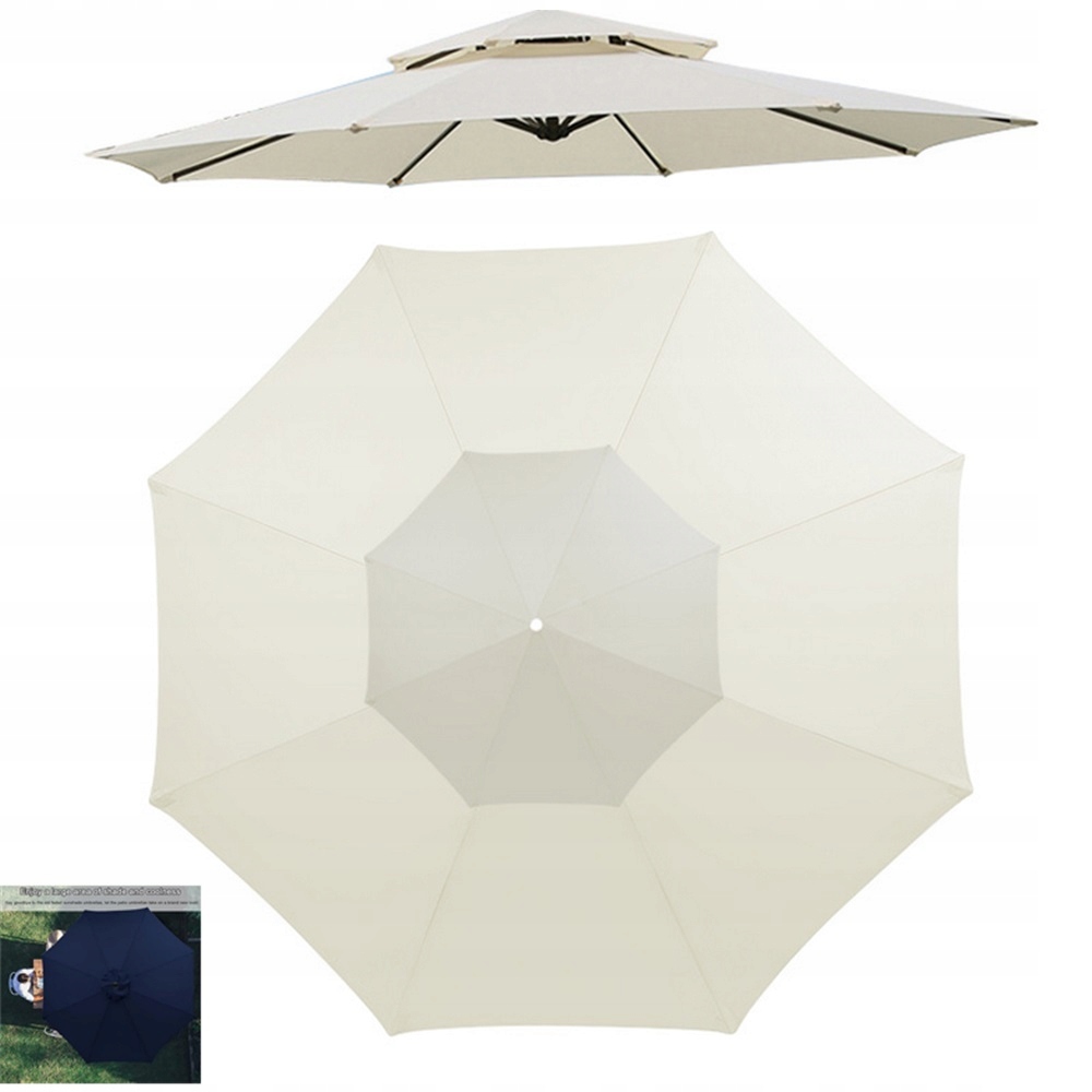 Materiál Na Zahradní Slunečník Vyměnitelný 8-RAMENA 300 CM Bílá Pšeničná Barva