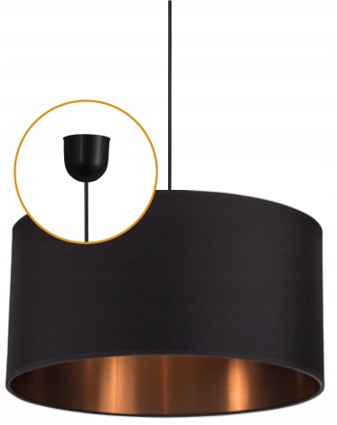 Stylová závěsná lampa Černo-měděná 40 cm