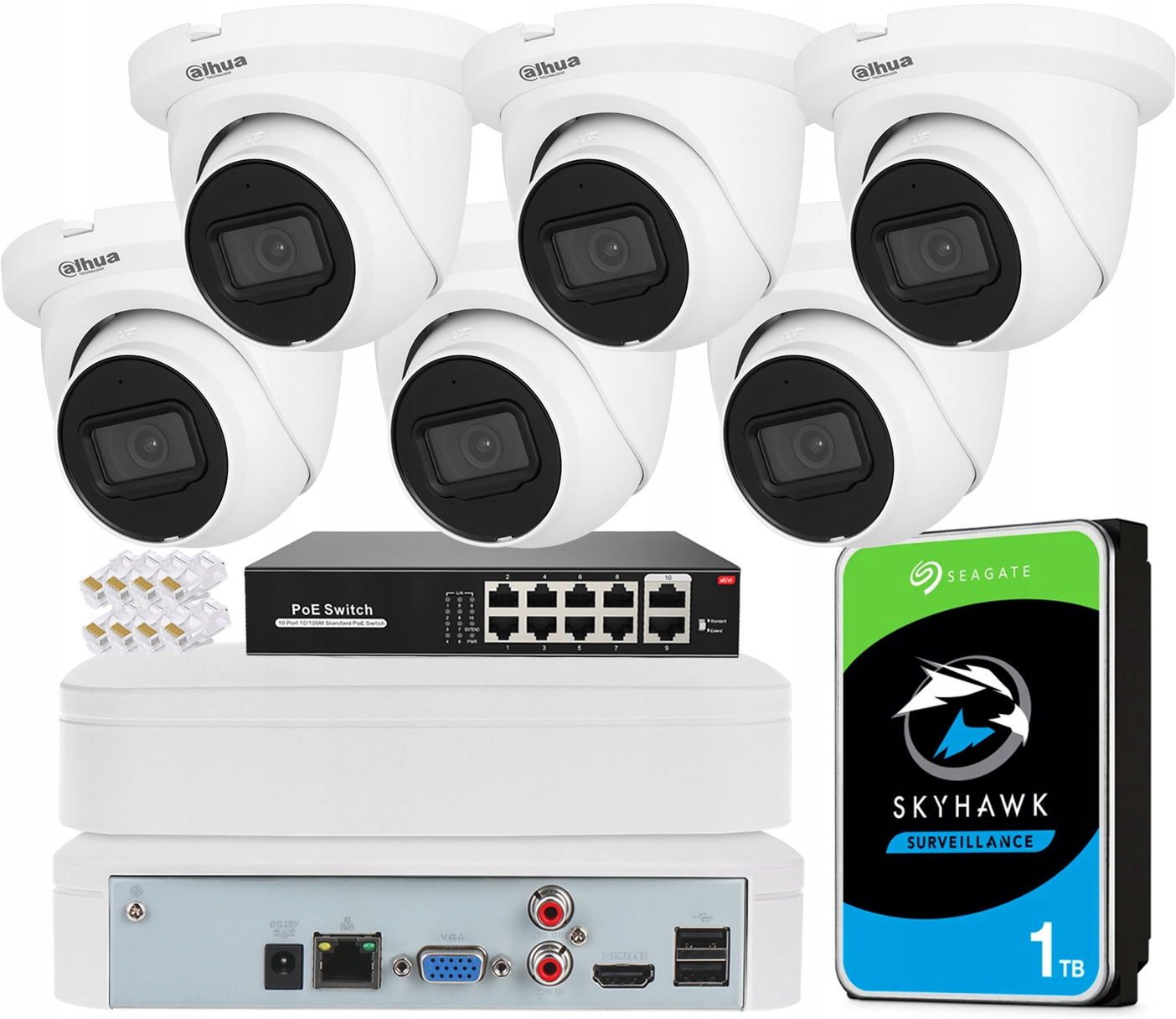 Monitorovací sada 6 kamer IPC-HDW2541TM-S-0280 5MPx Dahua WizSense Ir Led
