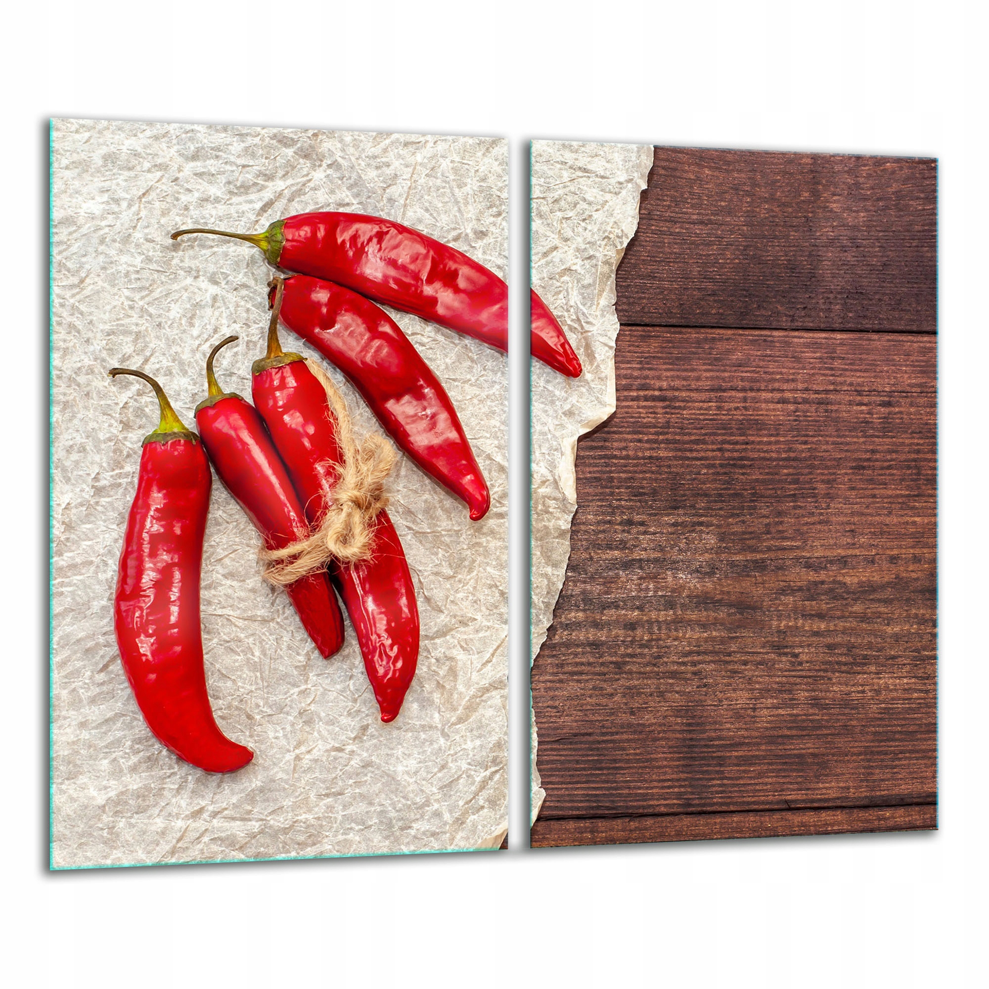 Skleněná Krájecí Deska 2x 30x52 Paprika Tvrzené Sklo Kuchyně 7v1