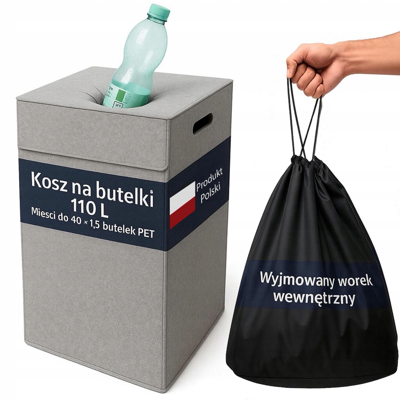 Pojemnik Do Segregacji Kosz Na Butelki Kosz Na Plastik 110L Kosz Na Puszki
